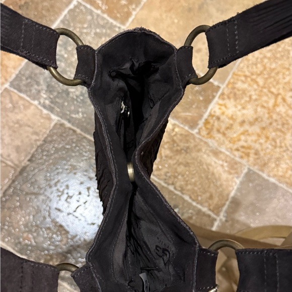 UGG Brown Suede Fringed Handbag - Picture 10 of 11